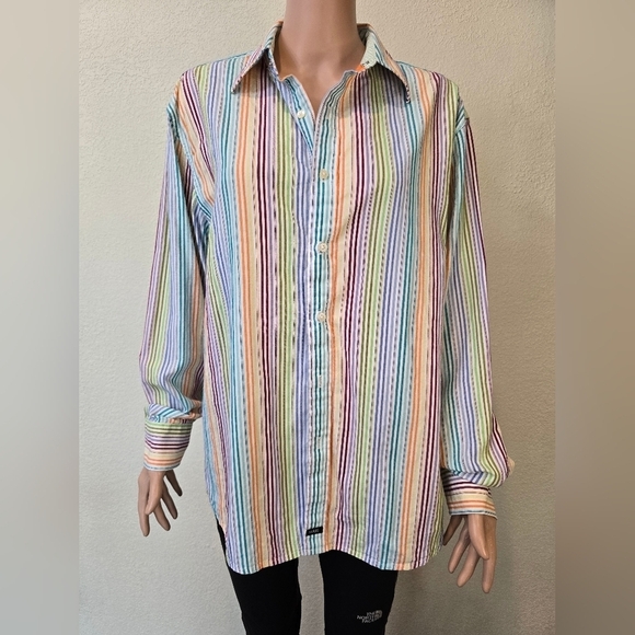 nick it Tops - nick(it) New York London Long Sleeve Flip Cuff Button-Front Shirt Size Large